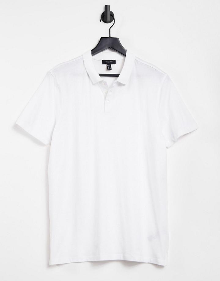 New Look Jersey Polo In White