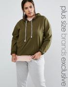 One Day Plus Raw Edge Hoodie - Green