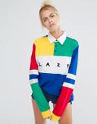 Lazy Oaf Oversized Rugby Shirt With Color Blocks - Multi