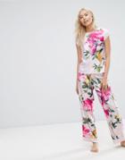 B By Ted Baker Citrus Bloom Satin Pant - Pink