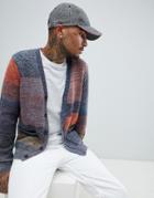 Asos Design Patchwork Effect Cardigan In Textured Yarn - Multi