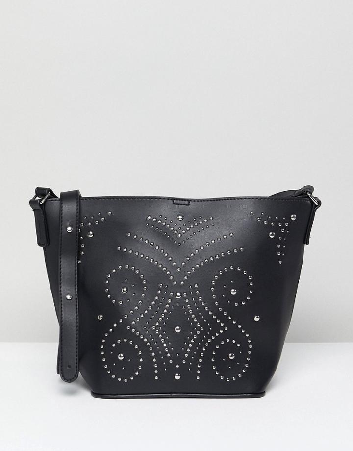 New Look Western Stud Bucket Bag - Black
