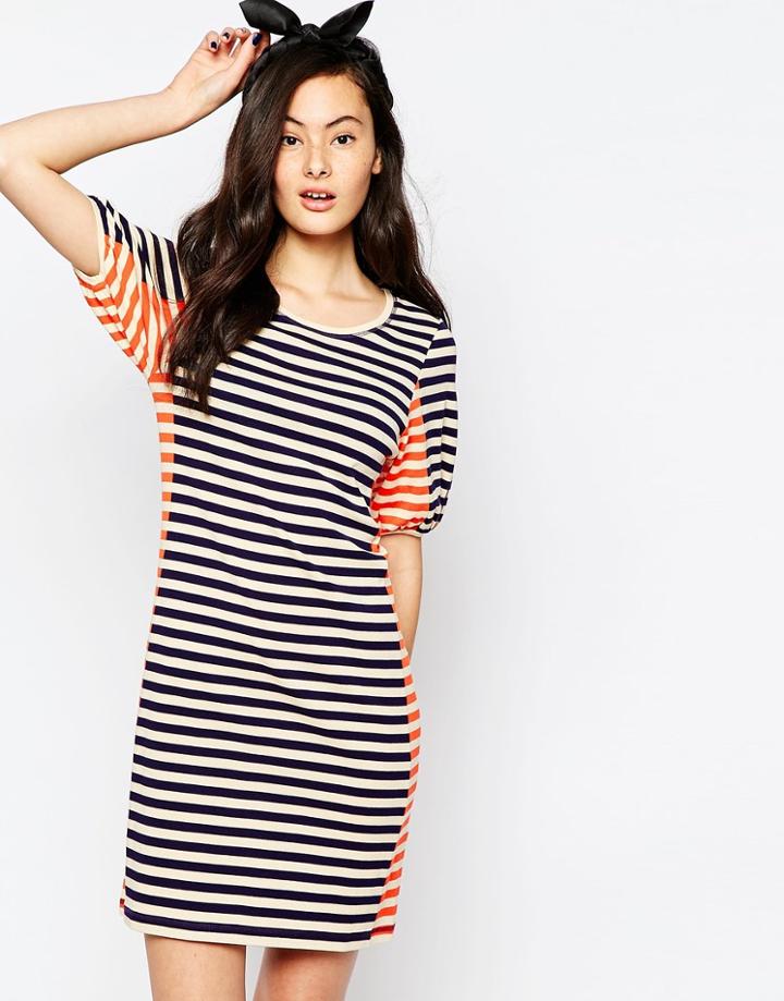 Sonia By Sonia Rykiel Striped Jersey Dress - Ink Skin And Poppy