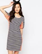 Sonia By Sonia Rykiel Striped Jersey Dress - Ink Skin And Poppy