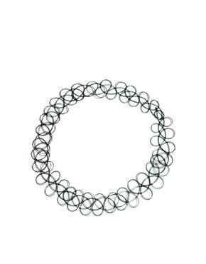 Asos '90s Tattoo Choker Necklace - Black