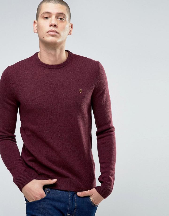 Farah Rosecroft Crew Neck Logo Sweater - Red