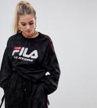 D-antidote X Fila Oversized Sweatshirt With Repeat Logo Pattern - Black