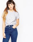 See By Chloe Stripe Logo T-shirt - Gray