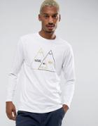 Poler Mountain Rainbow Long Sleeve T-shirt With Large Logo - White