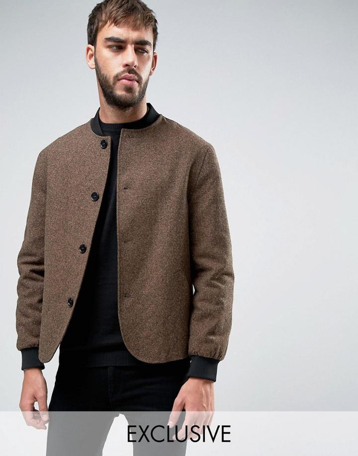 Heart & Dagger High Break Tweed Jacket - Brown