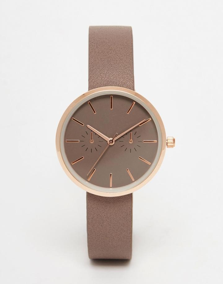 Asos Sleek Mink Rose Gold Watch - Mink