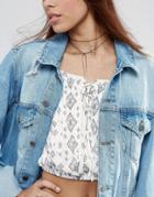 Orelia Fine Bow Tie Up Choker - Black