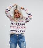 Asos Foundation Petite All Things Holidays Sweater In Metallic Yarn - Multi