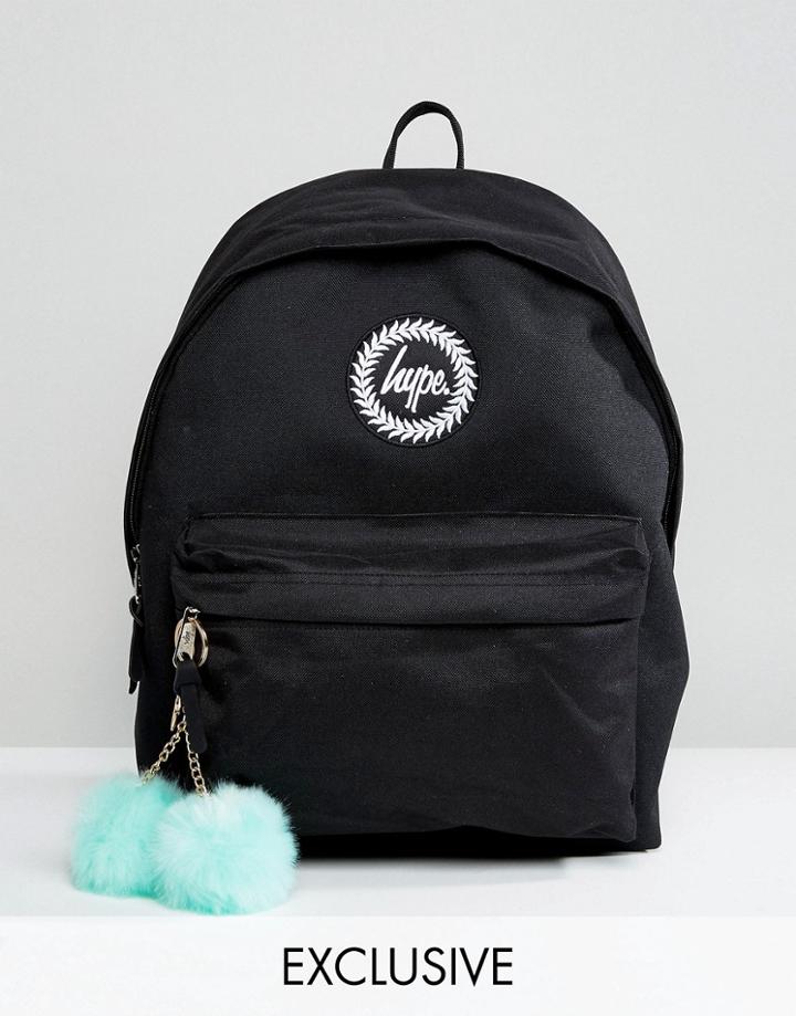 Hype Exclusive Backpack In Black With Teal Pom - Black