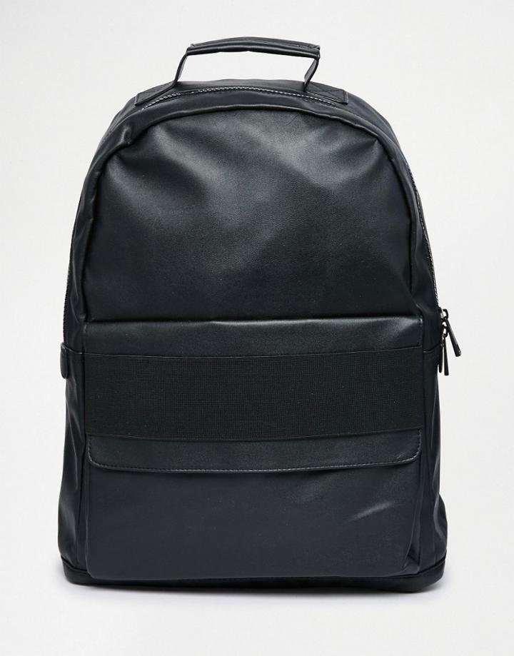 Asos Backpack With Elastic Strap - Black