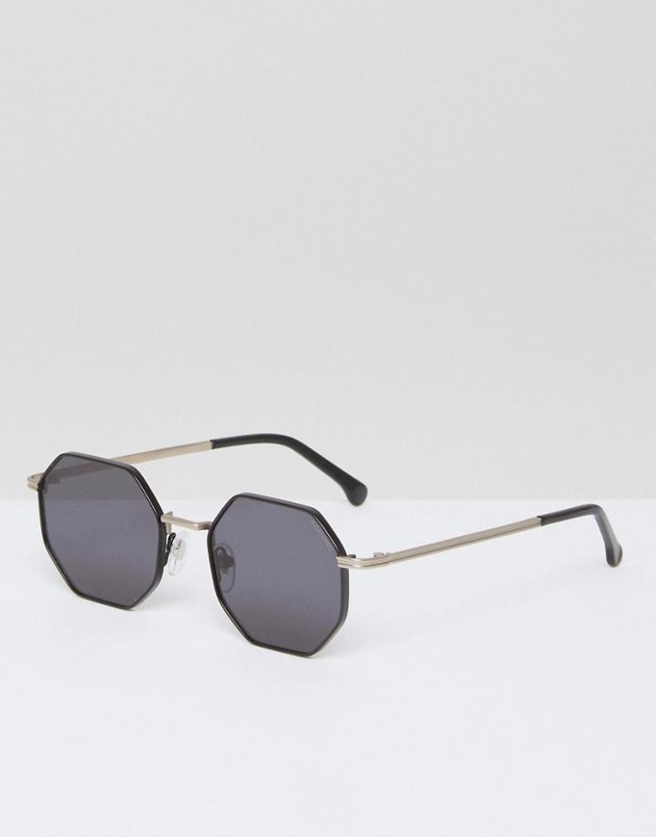 Komono The Monroe Hexagonal Sunglasses - Black