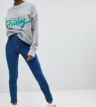 Noisy May Petite High Waist Skinny Jean - Blue
