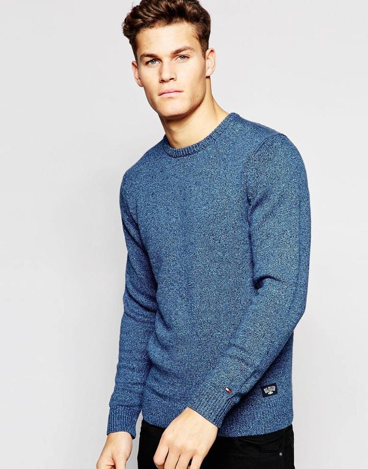 Tommy Hilfiger Sweater With Tab Logo - Navy