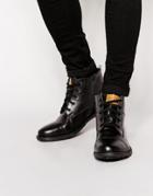 Original Penguin Lace Up Zip Boots - Black
