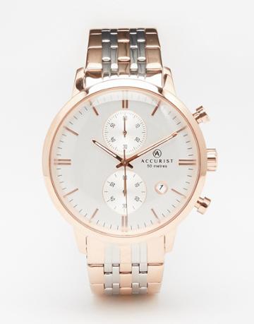 Accurist Vintage Look Stainless Steel Watch - Multi