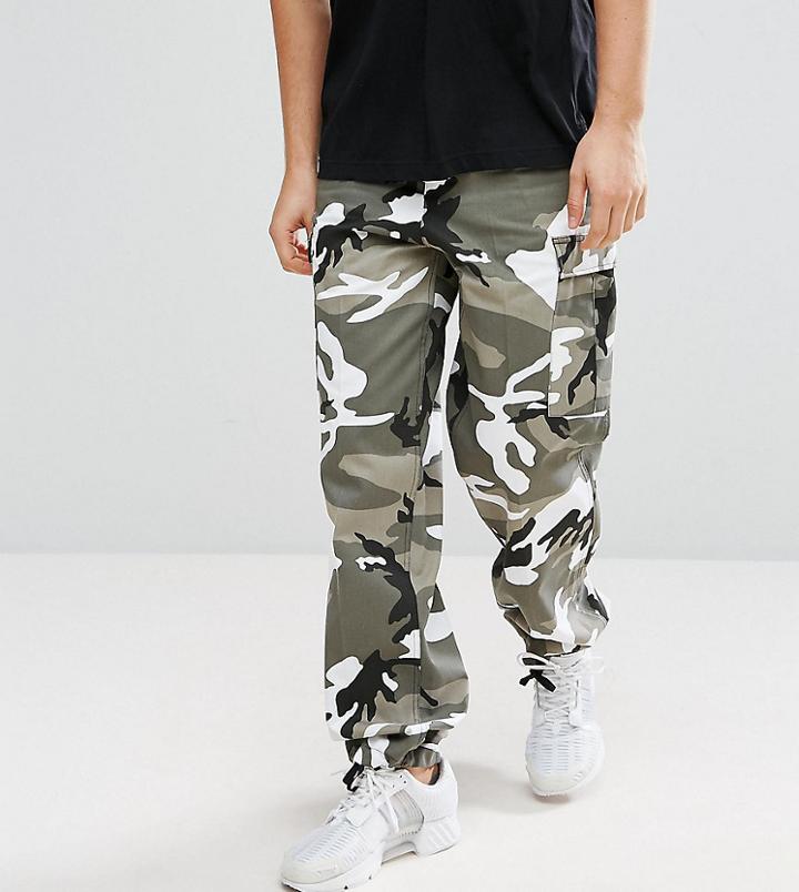 Reclaimed Vintage Revived Camo Cargo Pants - Gray