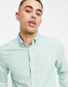 Farah Brewer Organic Cotton Long Sleeve Shirt In Green