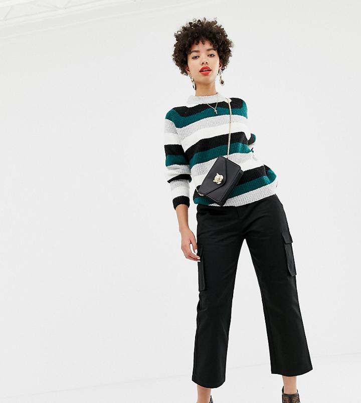 Na-kd Pocket Detail Oversized Cargo Pants In Black