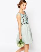 Maya Petite Off Shoulder Embellished Bust Mini Prom Dress - Mint