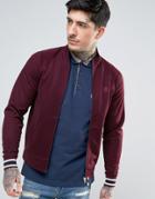 Pretty Green Forston Tricot Track Top Slim Fit In Burgundy - Red