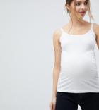 Asos Design Maternity Nursing Cami With Clips In White - White