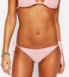 South Beach Hand Crochet Tie Side Bikini Bottom - Pink