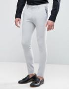 Asos Super Skinny Prom Tuxedo Suit Pants In Gray - Gray