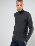 Produkt 100% Cotton Knitted Roll Neck Sweater - Gray