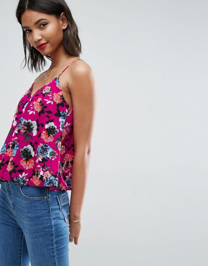 Asos Printed Cami In Winter Floral - Multi