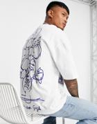 Asos Design Oversized T-shirt With Van Gogh Print In White
