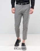 Only & Sons Skinny Wedding Cropped Suit Pants In Dogstooth - Navy