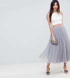 Asos Design Tall Tulle Midi Prom Skirt-pink