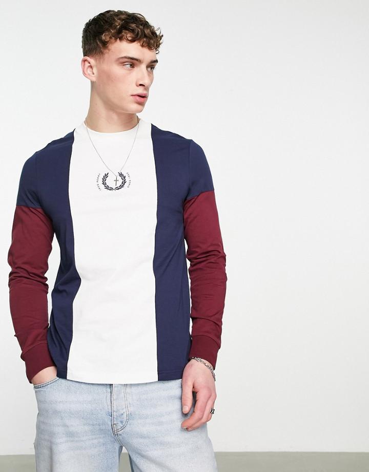 Fred Perry Reissues Central Stripe Long Sleeve Top In Multi