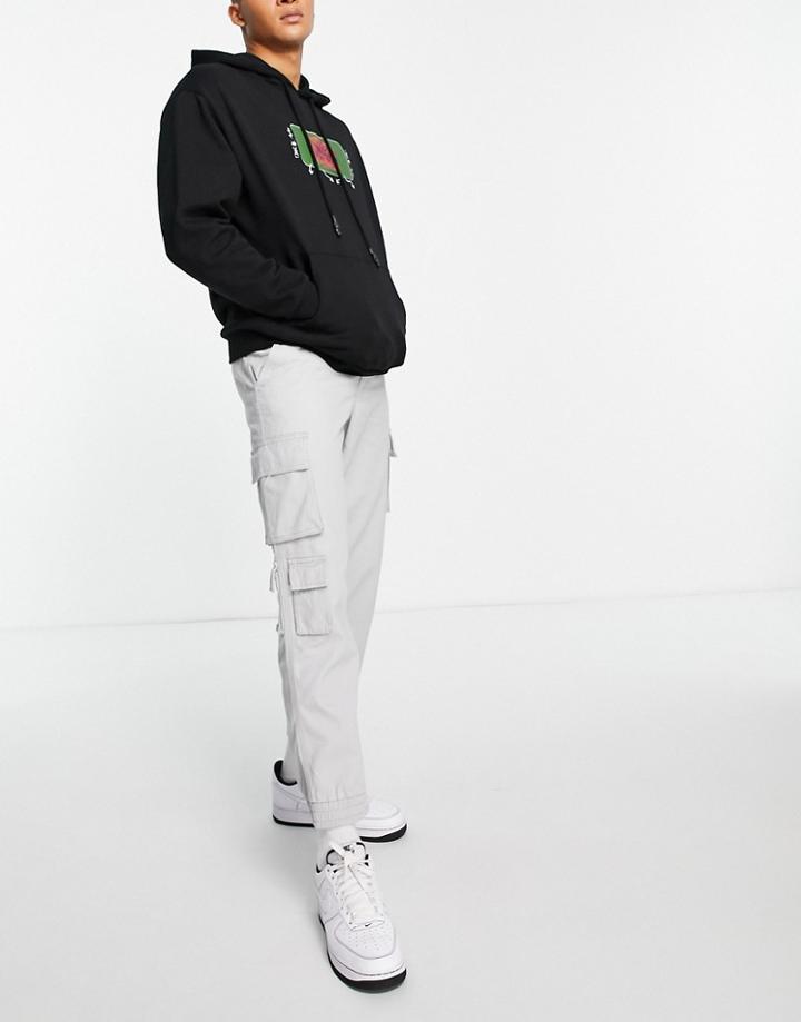 New Look Slim Fit Cargos In Light Gray-grey
