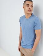 Selected Homme Stripe T-shirt In Organic Cotton - Blue