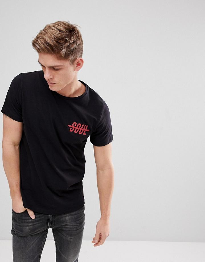 Jack & Jones Originals T-shirt With Soul Text - Black