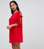 River Island Petite Bow Sleeve Dress - Red