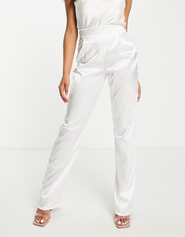 Tfnc Bridal Satin Pants In Ivory-white