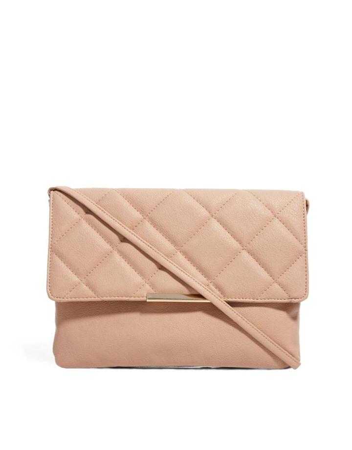 Asos Clutch Bag With Oversized Quilted Flap