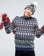 Asos Holidays Sweater With 12 Days Of Holidays - Multi