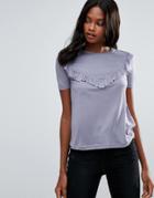 Brave Soul Frill T-shirt - Gray