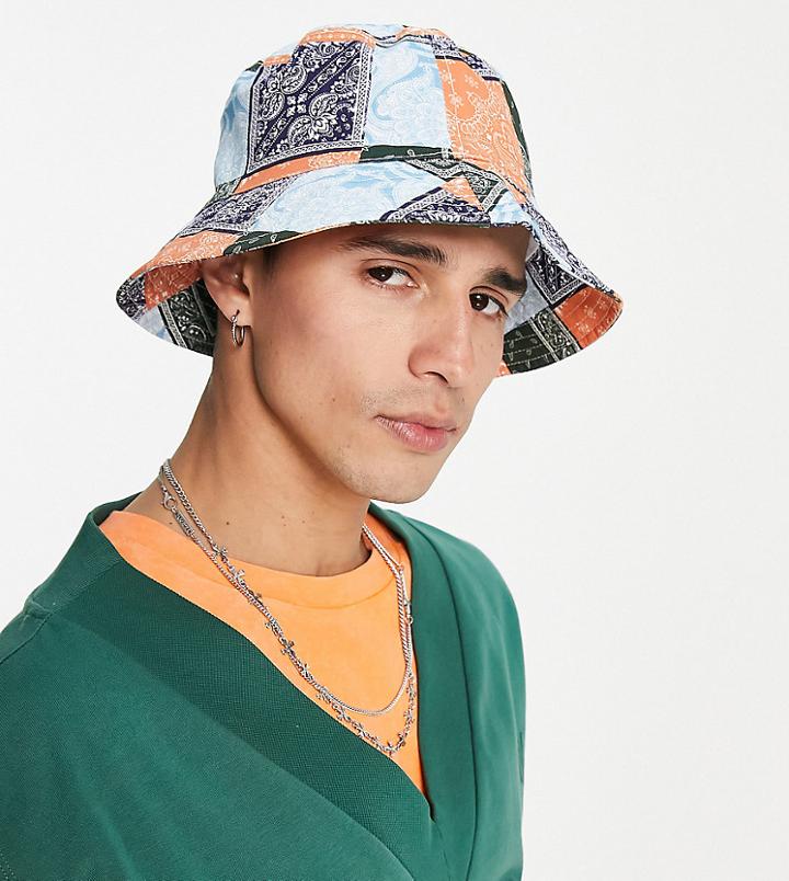 Reclaimed Vintage Inspired Bucket Hat Set In Multi Bandana Print