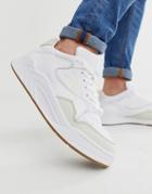 Lacoste Court Slam Chunky Sneakers With Gum Sole In White