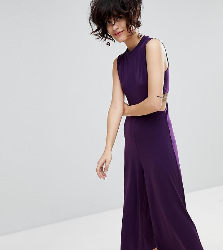 Stradivarius Wide Leg Jumpsuit-purple