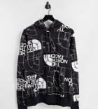 The North Face Half Dome Aop Hoodie In Black - Exclusive To Asos
